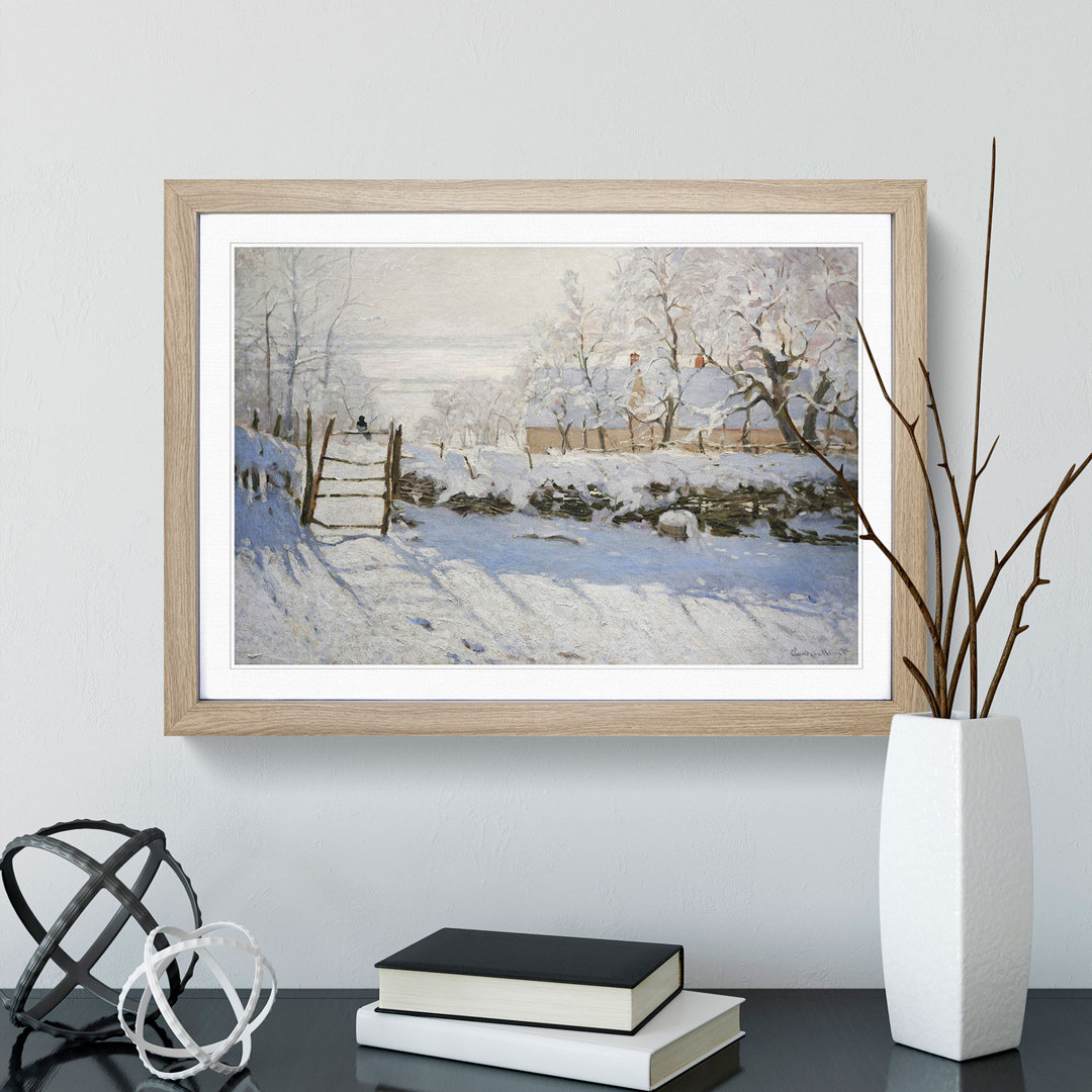 The Magpie by Claude Monet - Framed Print