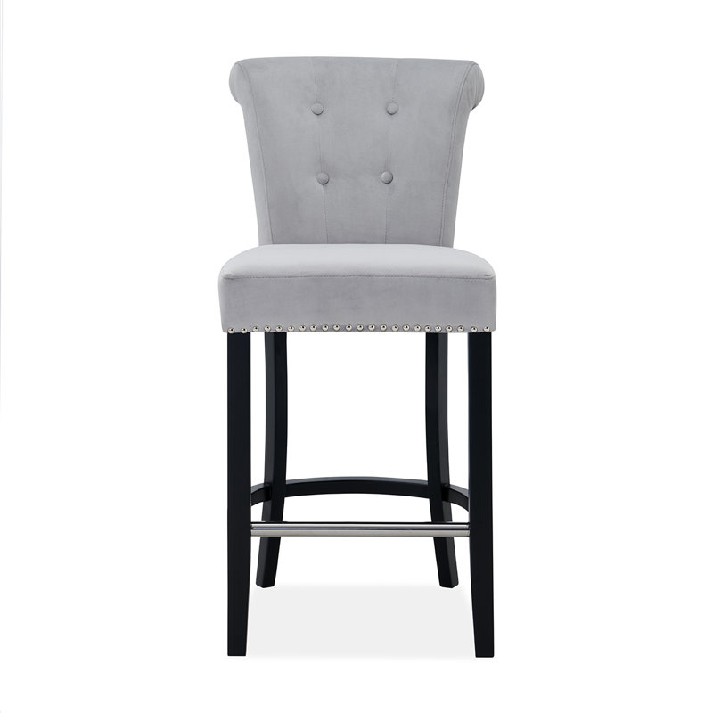 Ockton Upholstered Counter Stool with Solid Wood Frame