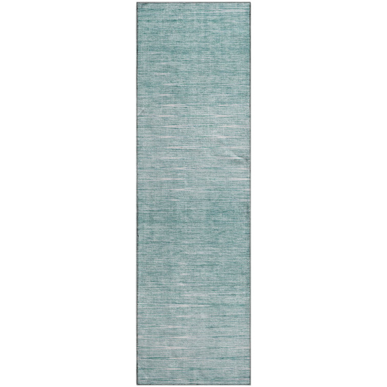 Premium Machine Washable Prisco Aqua Rug