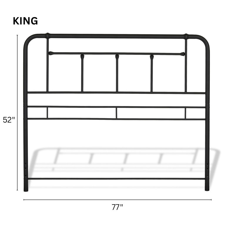 Baldwin Steel Metal Slat Headboard, King, Black