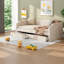 Lits avec rangement, lit de jour simple en velours, chambre d'amis moderne peu encombrante
