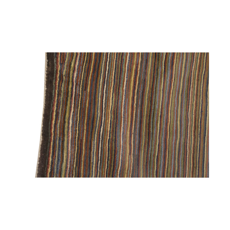 Hand-Knotted High-Quality Brown/Yellow/Blue Area Rug