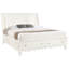 Lit plateforme très blanc crème avec deux tiroirs, panneau de rangement, tiroirs de rangement en bois et tête de lit, blanc, structure d'ingénierie solide