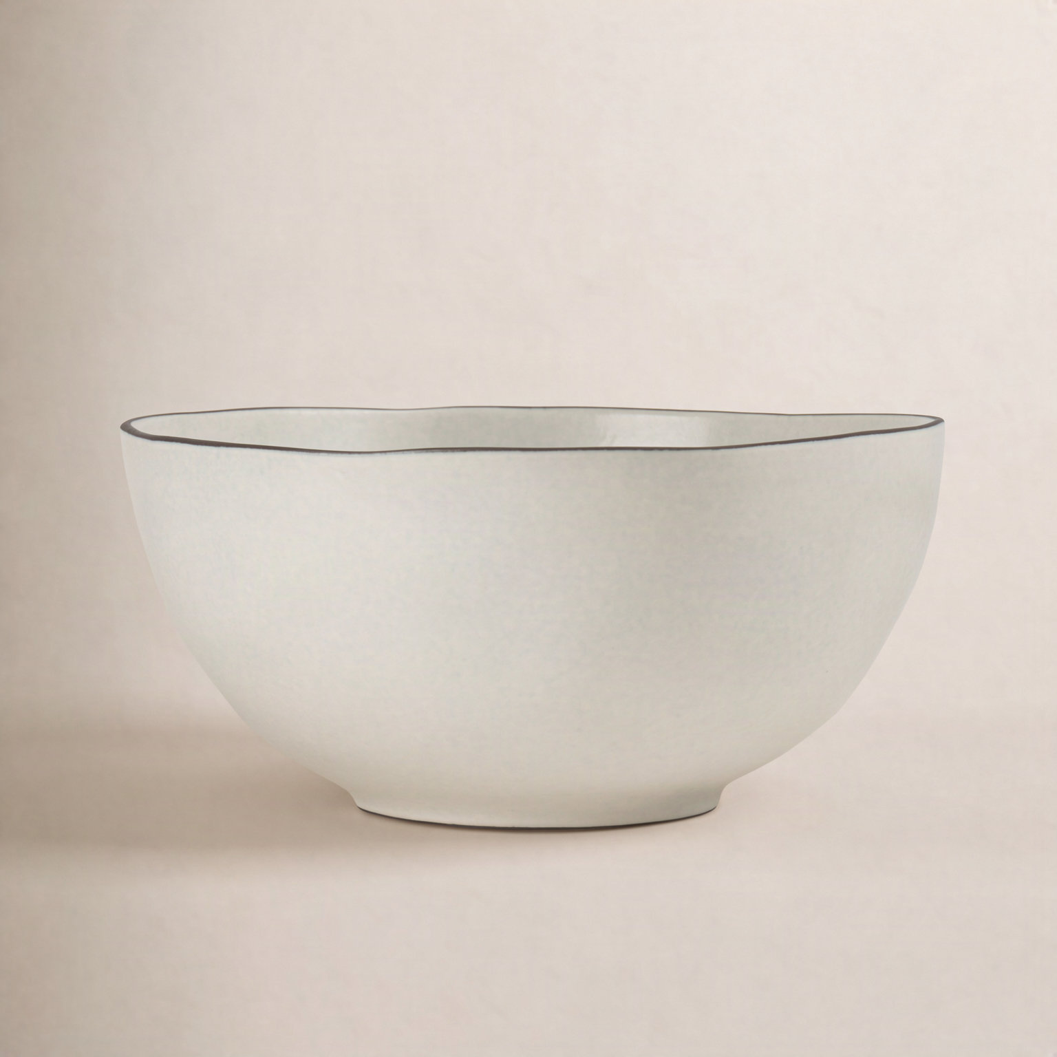 Stacked Organic Serving Bowl, Salt White