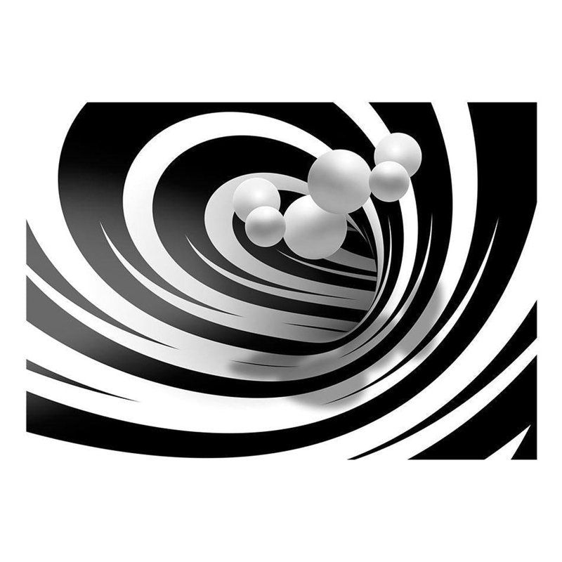 Twisted in Black & White Wall Mural, 55" L x 78" W
