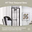 Porte de douche pivotante noire pliante 26 po x 72 po, verre trempé transparent 1/4 po, enceinte pliante peu encombrante avec poignée en acier inoxydable, installation réversible-131495482