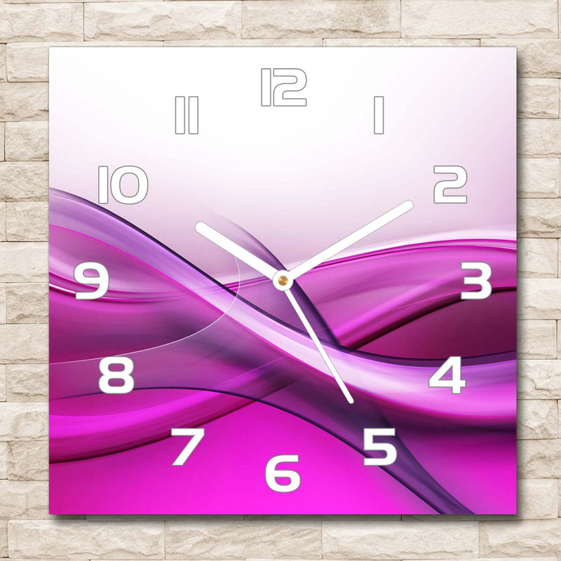 Hartlep Glass Wall Clock, White/Purple