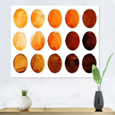 Neuf cercles dans des tons d'orange et de brun II - reproduction sur toile