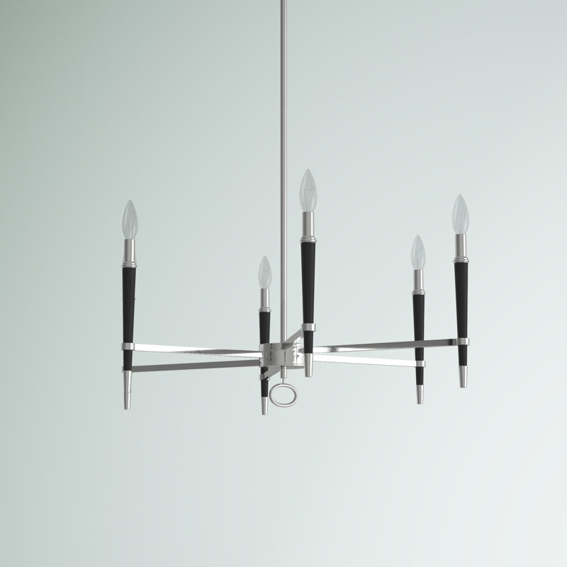 Langford 6 Light Candle Style Classic Chandelier, Silver
