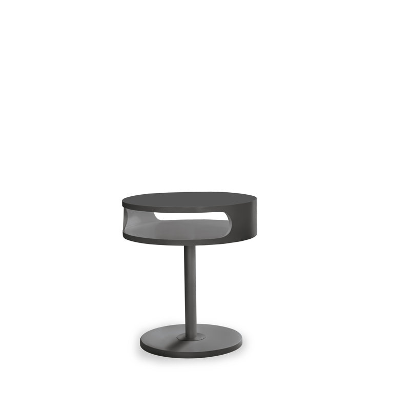 Figy Pedestal End Table, Graphite, Graphite