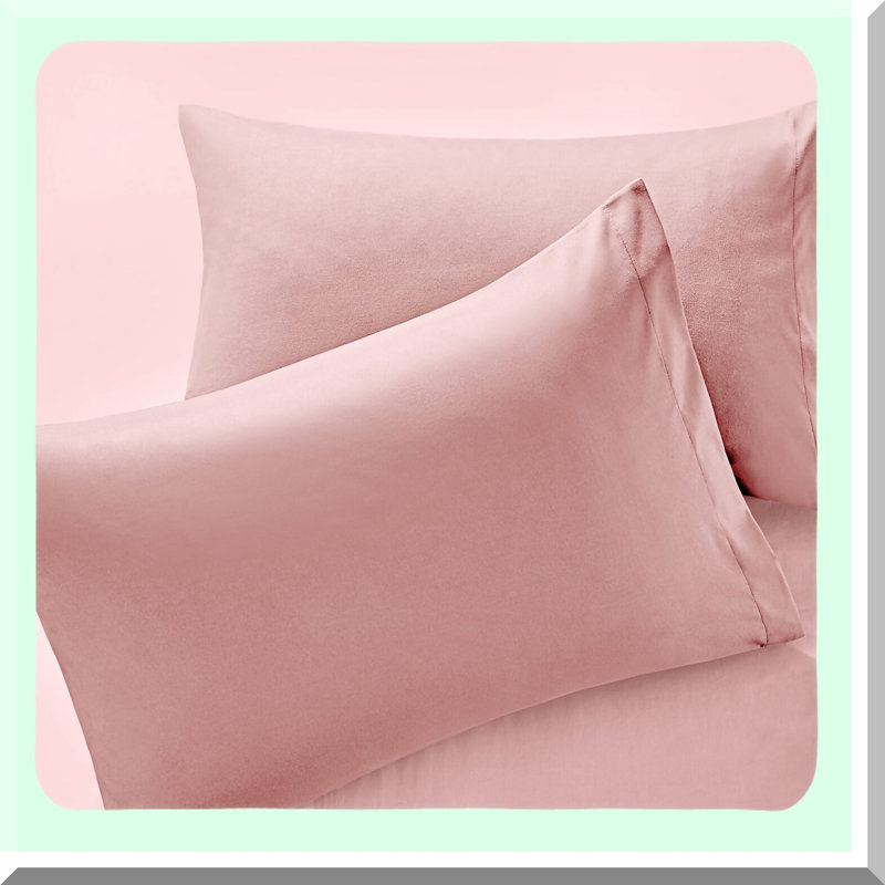 Dusty Pink Microfiber Pillowcase Set - 2 Pack Queen Size Envelope Pillow Cover with Moisture Absorption & Anti-Wrinkle Technology - 20 x 30 Inch