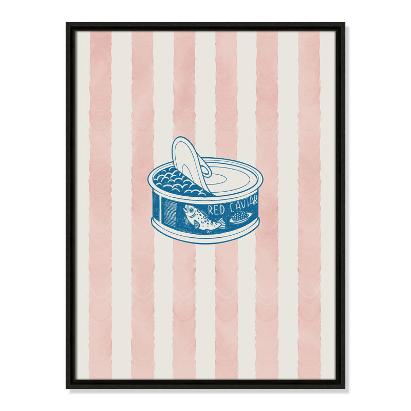 Imprimé caviar rouge par Marcus Prime, Toile avec cadre, L 19,5 po x H 25,5 po, Flottant espresso