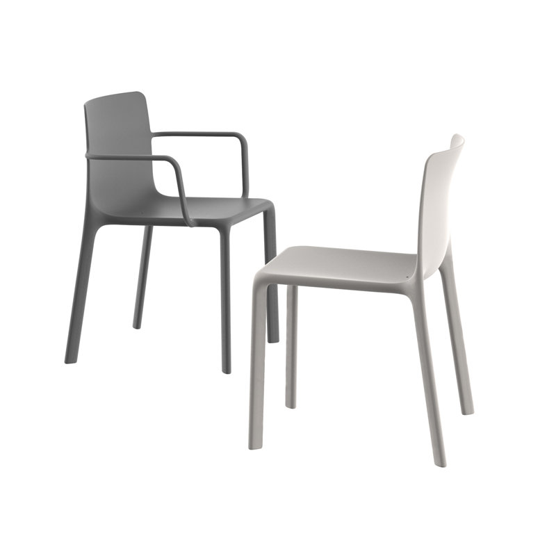 Kes Stacking Patio Dining Chair, White