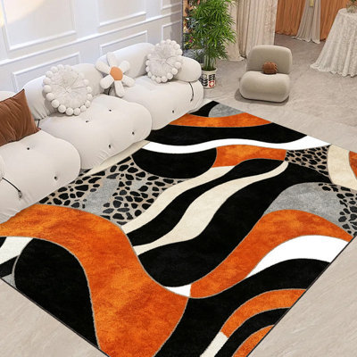  Area Rug Living Room Rugs 5x7ft Soft Indoor Carpet Modern Rug with Non Slip Rubber Backing for Under Dining Table Home,Abstract Wave