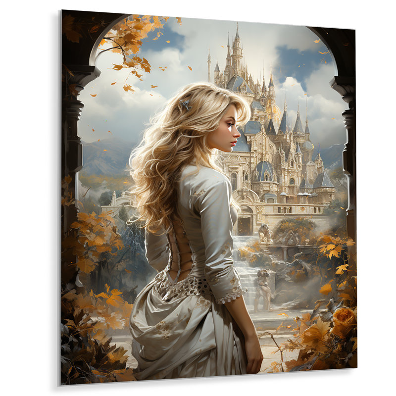 Fairytale Princess Castle - Art mural fantastique en métal, H 32 po x l 24 po x P 1 po