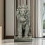 Statues de jardin | Statue lion 22,8 po résistante aux intempéries pour patio de jardin extérieur | Ciment béton | gris ardoise