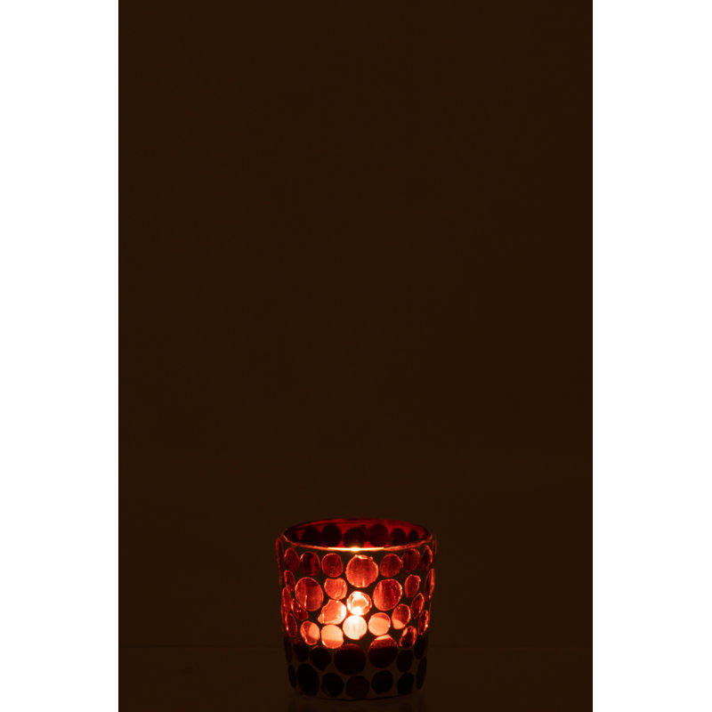 Glass Tabletop Tealight Holder, 6cm H x 6cm W x 6cm D