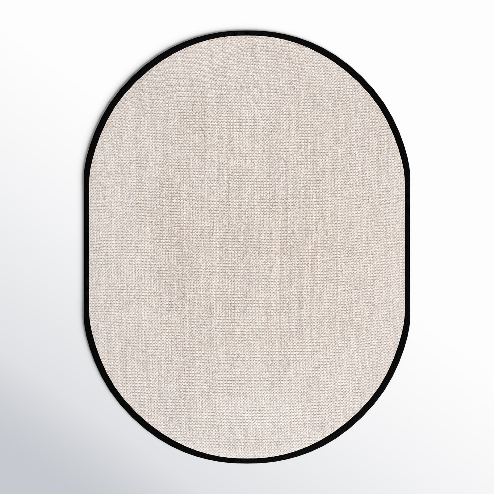 Torbin Marble Black Jute Rug, Oval 6' x 8'
