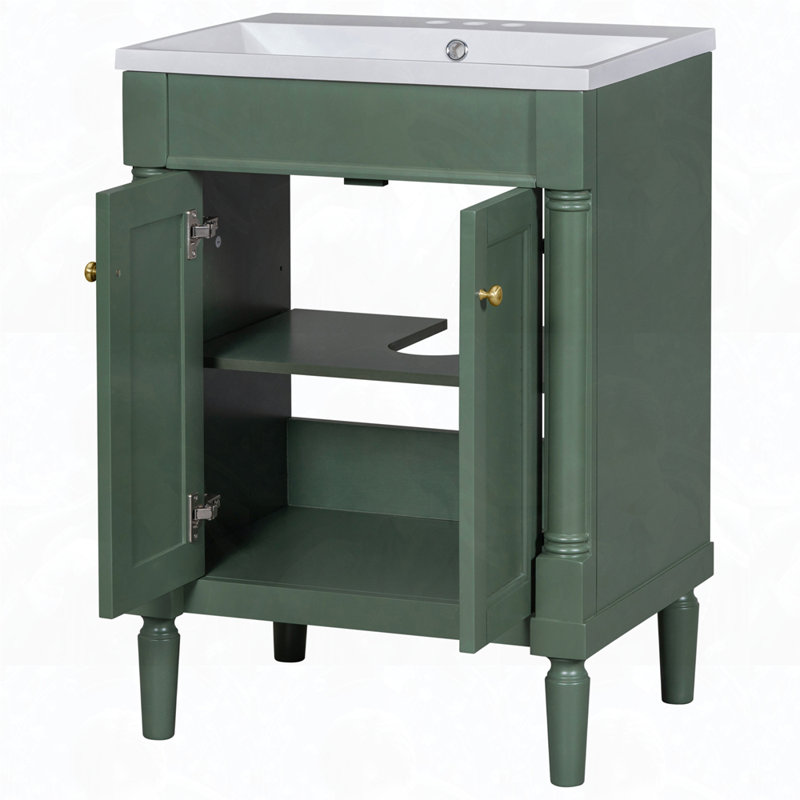 Meuble-lavabo simple 24 po, Vert