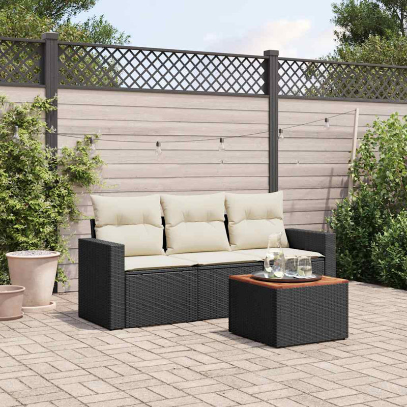 Vidaxl Garden Sofa Set Black, Cream White