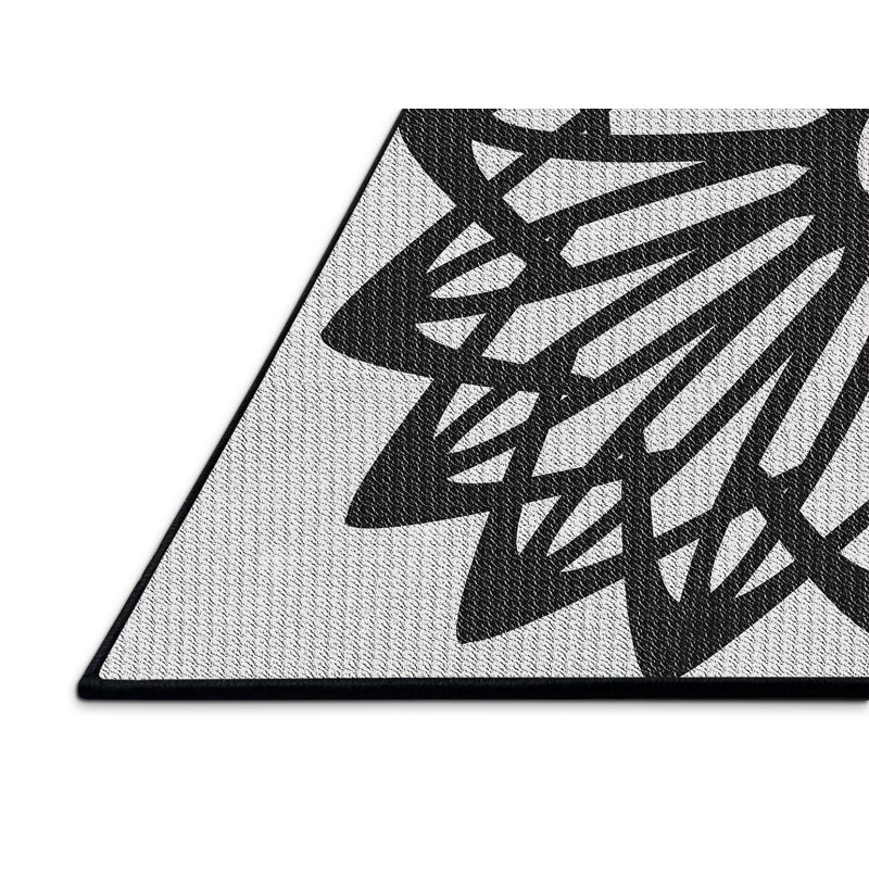 Tapis noir/blanc à motifs, Rectangle 8 pi x 10 pi