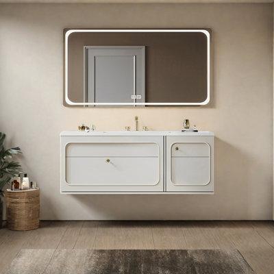 Armoire de salle de bain crème