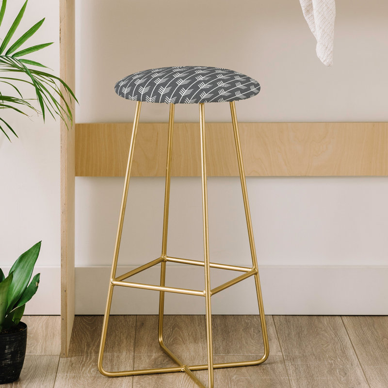 Upholstered Counter Stool with Metal Frame