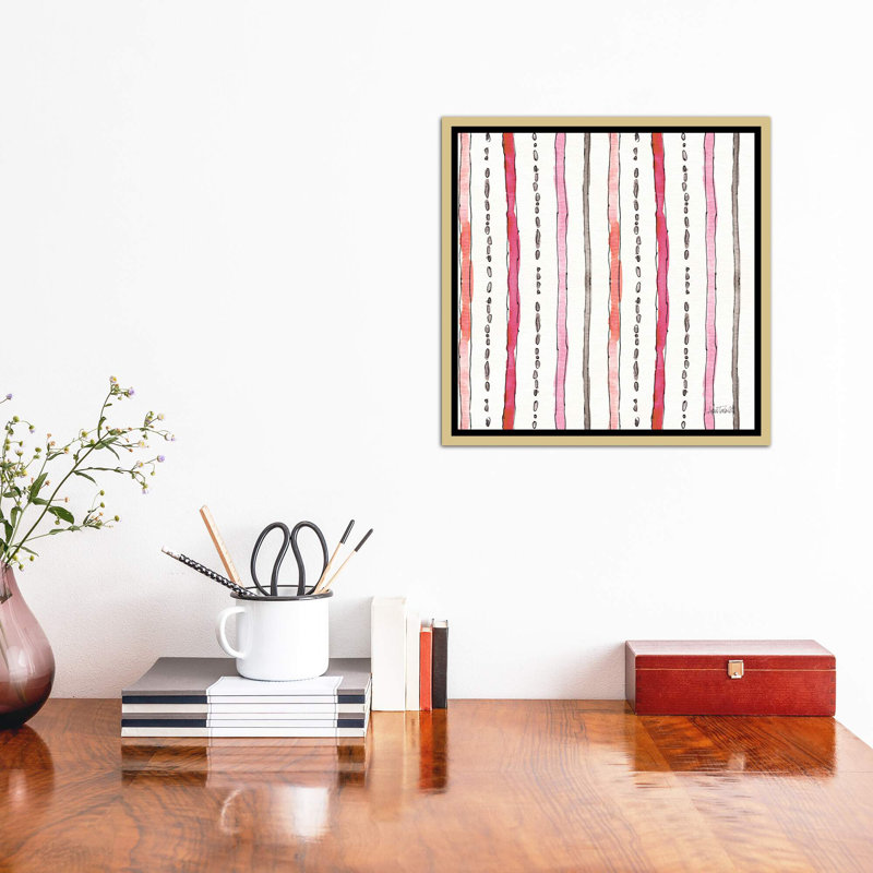 Art sur motif chic accents vi, H 26 po x l 26 po x P 1,5 po, Toile encadrée d'or