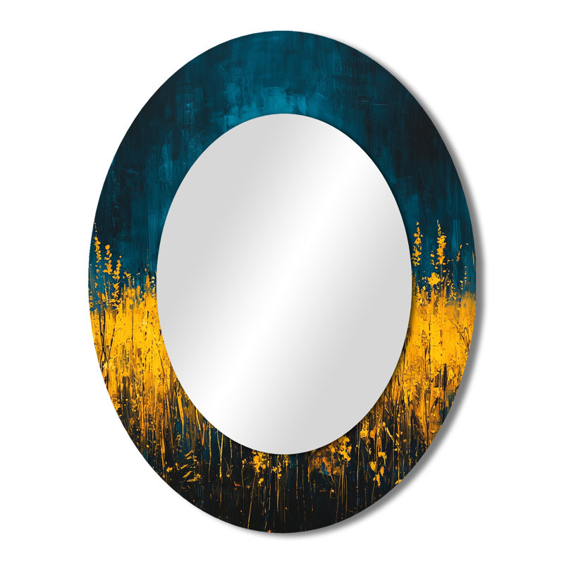 Silhouette d'épouvantail à la ferme II - miroir décoratif en métal, 43 po x 33 po