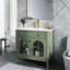 Lavabo de salle de bain Mid-Century, verre antique, éclairage à mouvement automatique, lavabo intégré de 36 pouces avec lumières à capteur intégré et base imperméable