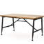 Table basse industrielle pour patio en bois d'aspect antique, structure en métal noir