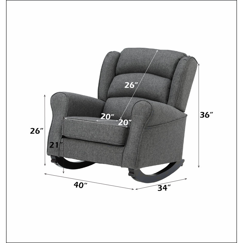 Chaise berçante Fabien en tissu gris