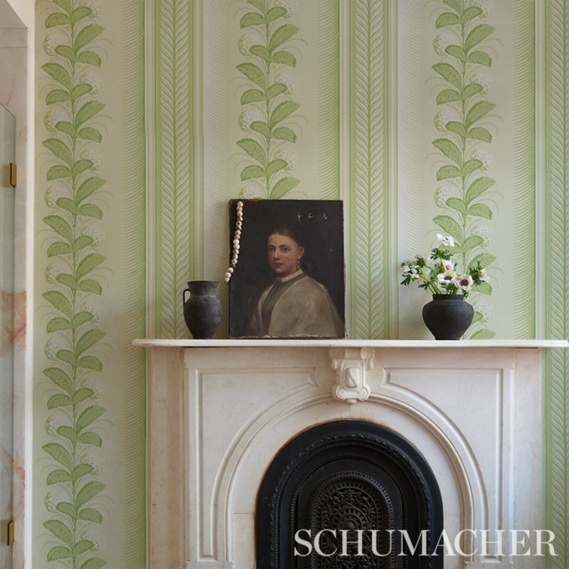 Hydrangea Drape Wallpaper, Green