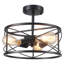 Plafonnier semi-encastré 3 lumières 12 pouces industriel noir avec cage en métal