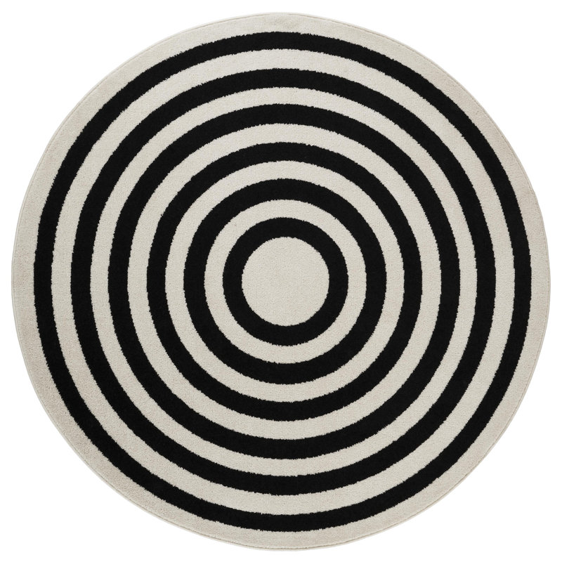 Ahmi Geometric Area Rug, Round 6' 