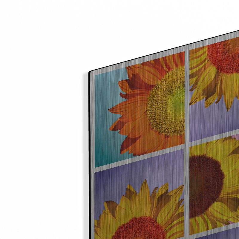 Ivy Bronx «Sunflowers» par Mark Ashkenazi, art mural en métal, H 24 po x l 24 po