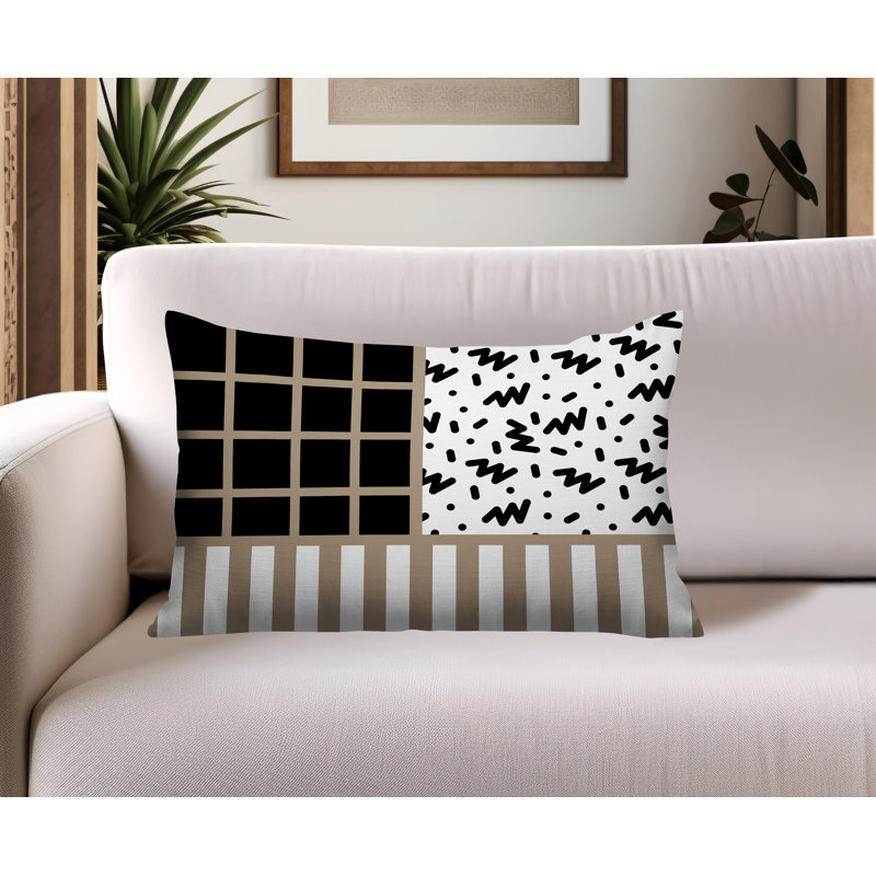 Oreiller rectangulaire réversible intérieur / extérieur Froza, Rectangulaire H 14 po x l 20 po, Beige