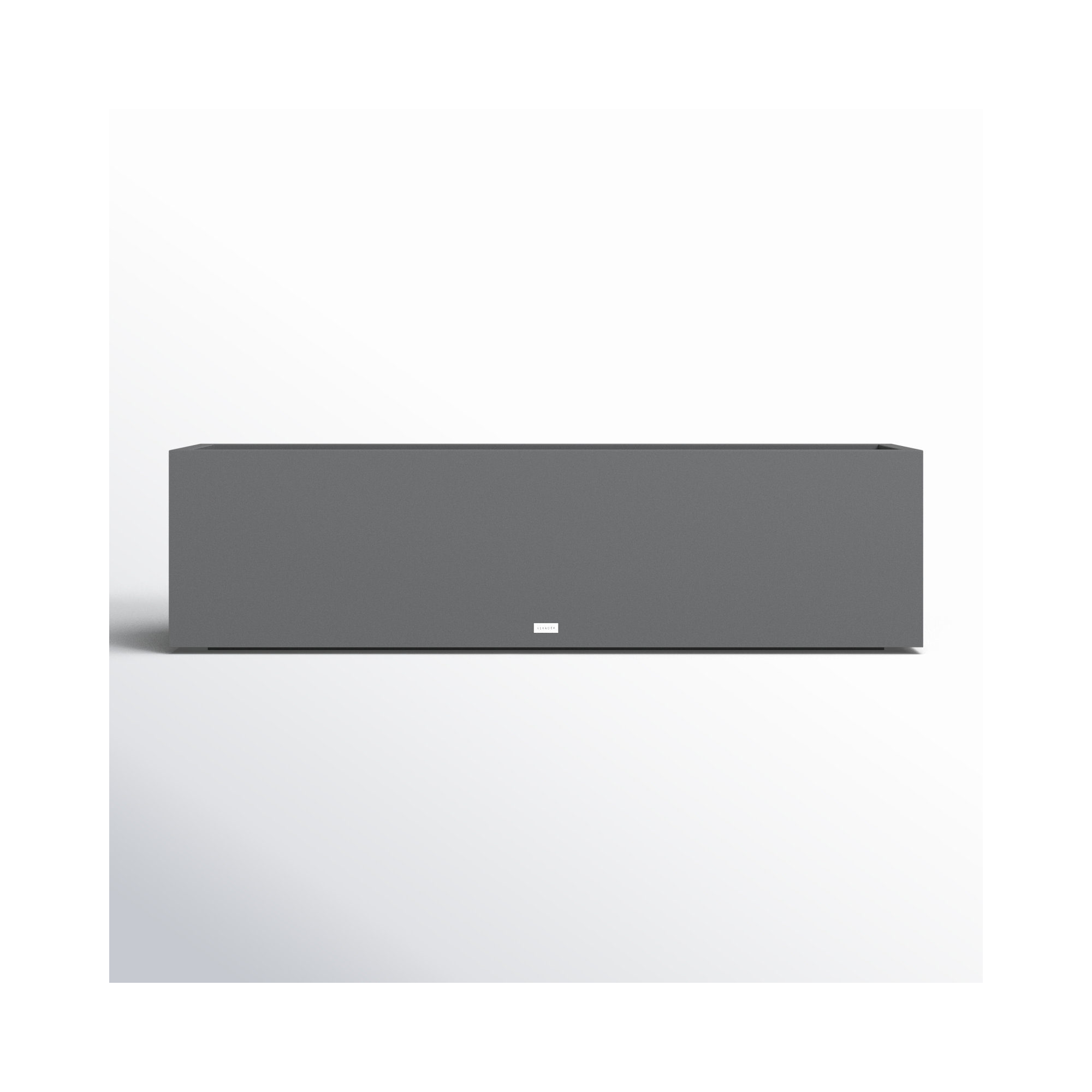 Metallic Series Handmade Metal Planter Box, Gray, 16.25" H x 60" W x 15" D
