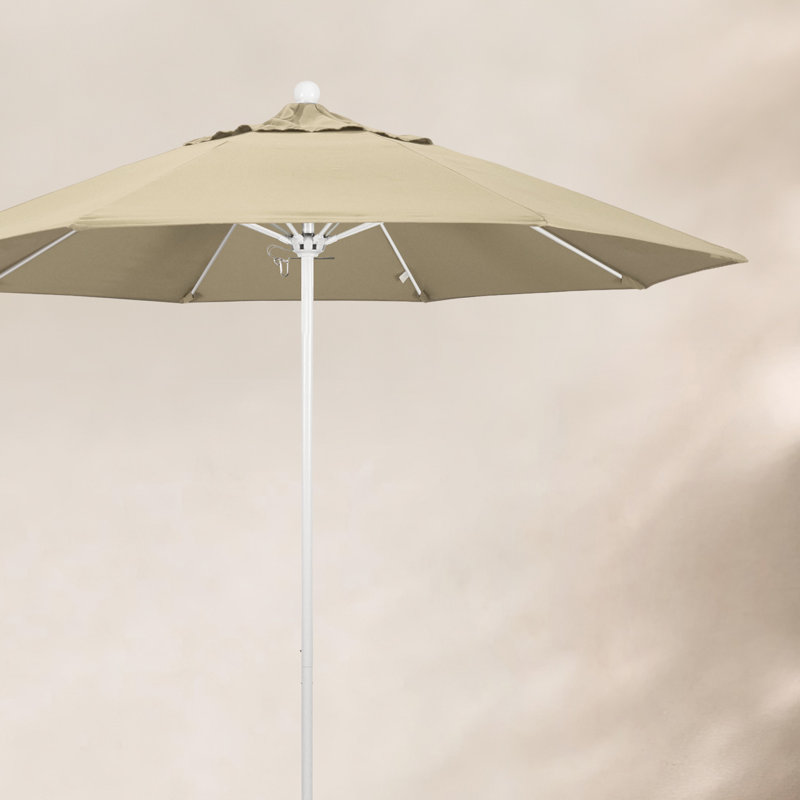 Parasol de marché 9 pi Maria, Blanc, Toile Sunbrella® beige antique