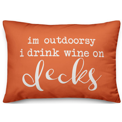 Drink Wine on Decks Outdoor Rectangular Pillow Cover & Insert