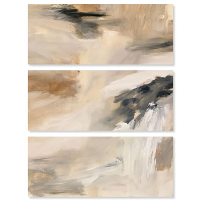 Ensemble de décoration murale bohème Desert Gale III sur toile, par Art Remedy, châssis entoilé, 48 x 20 pouces