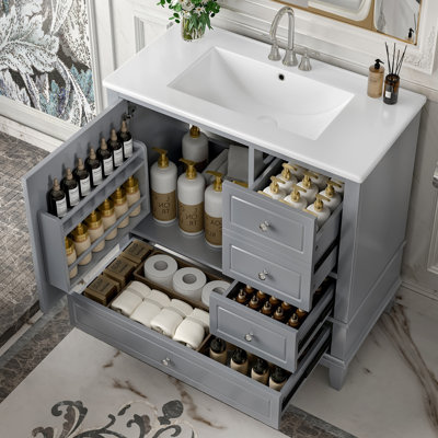 Meuble-lavabo 36 po avec lavabo en céramique