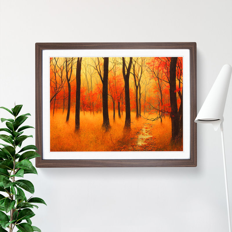 Attractive Autumn Forest - Framed Print, Walnut, 25cm H x 34cm W x 2cm D