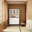 Armoire de cuisine blanche avec portes en verre