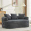 Causeuse courbée avec 3 coussins, petit canapé en chenille pour appartement et salon, aucun assemblage requis-566689586