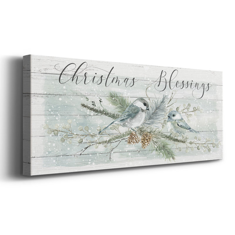 «Christmas Blessings On Canvas», art textuel, H 8 po x l 20 po x P 1,5 po