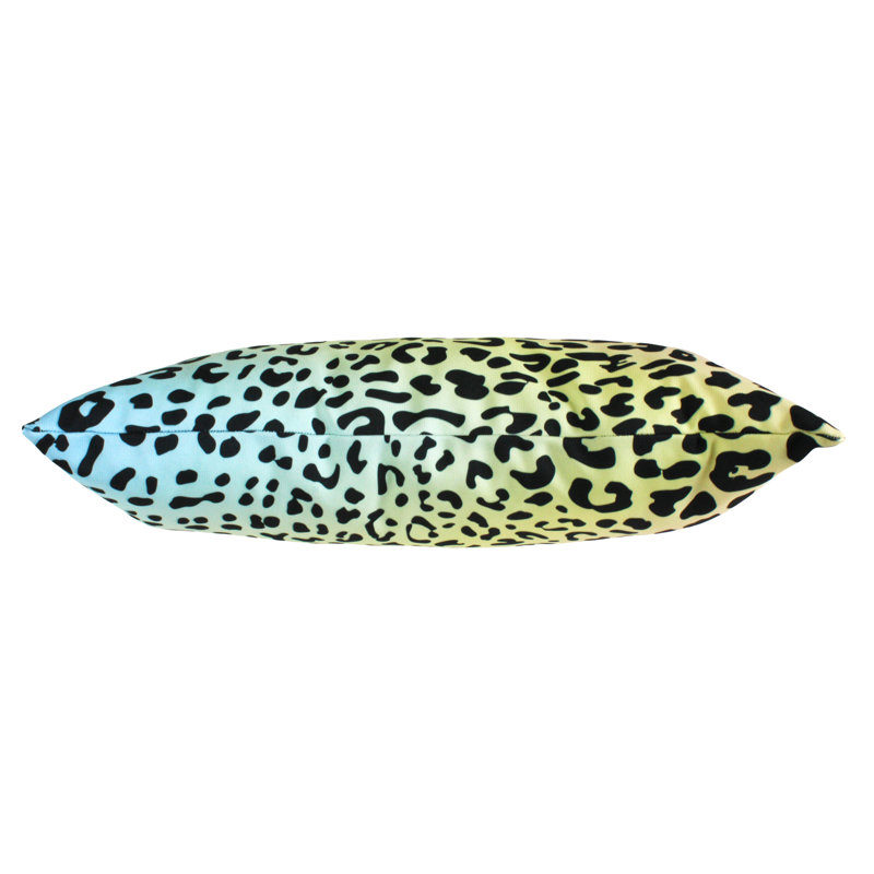 Animal Print Reversible Throw Pillow, Pastel Gradient/Black
