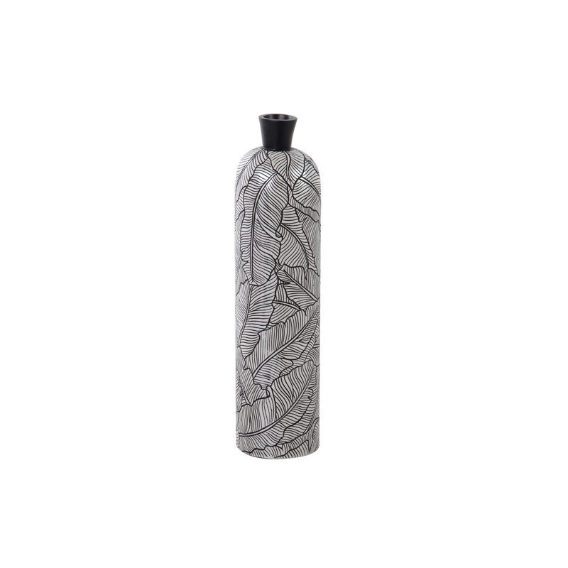 Lenville Floor Vase, Black/White, 75cm H x 16cm W x 16cm D