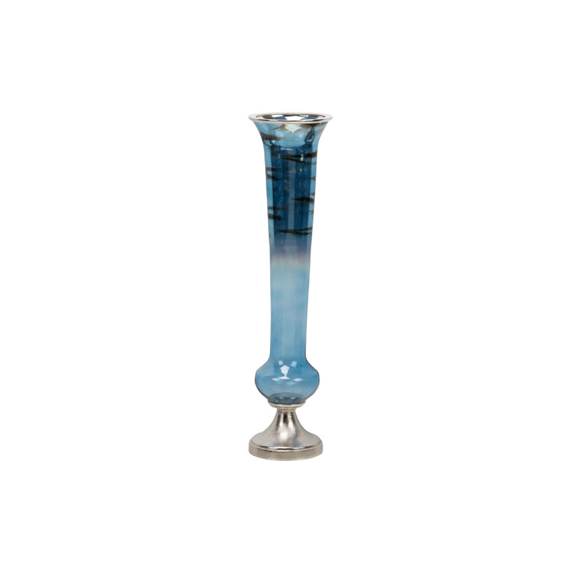 Agathe Glass Floor Vase, 101cm H x 25cm W x 25cm D, Blue