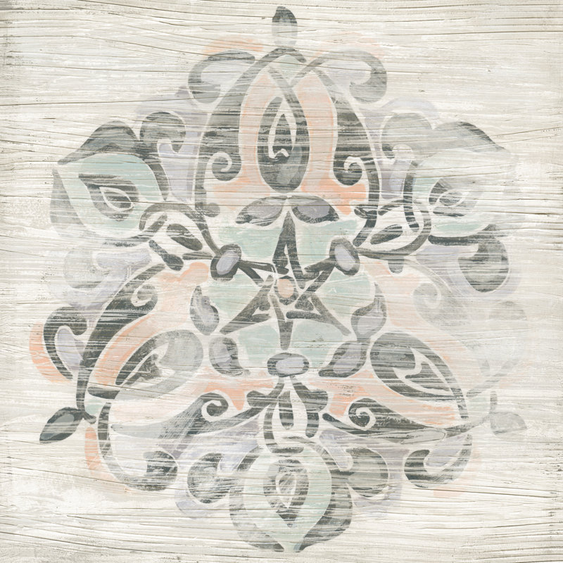Weathered Emblem I by June Erica Vess - Wrapped Canvas Print, 30cm H x 30cm W